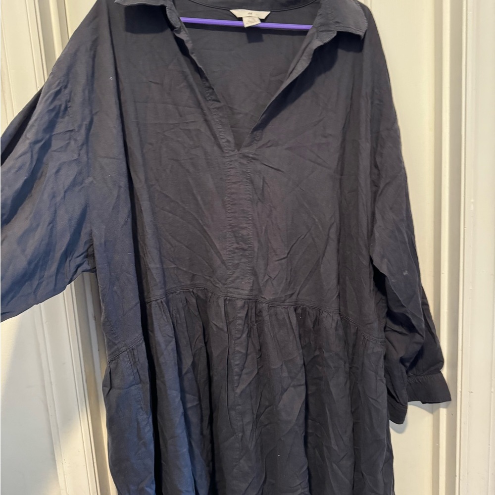 H&M Charcoal V-Neck Blouse